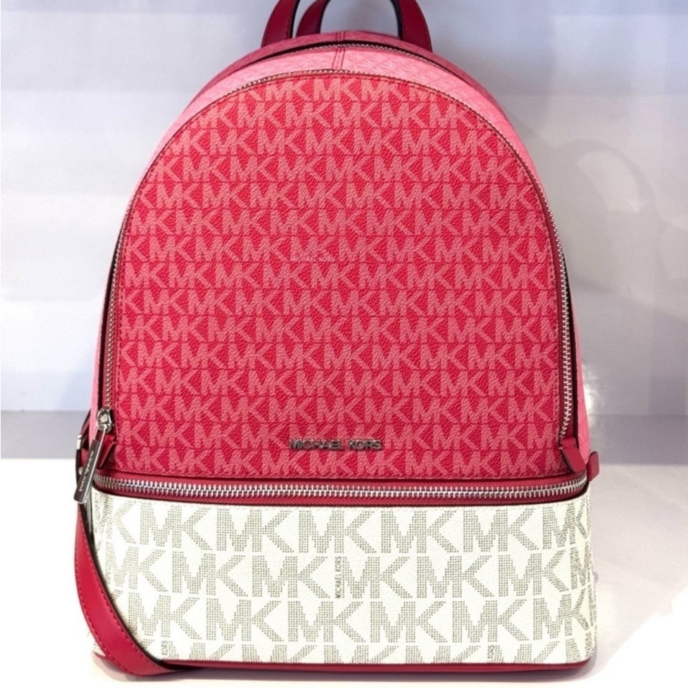 Michael Kors Rhea Medium Color-Block Signature Logo Backpack Dark
Rasberry Multi - Picture 2 of 11